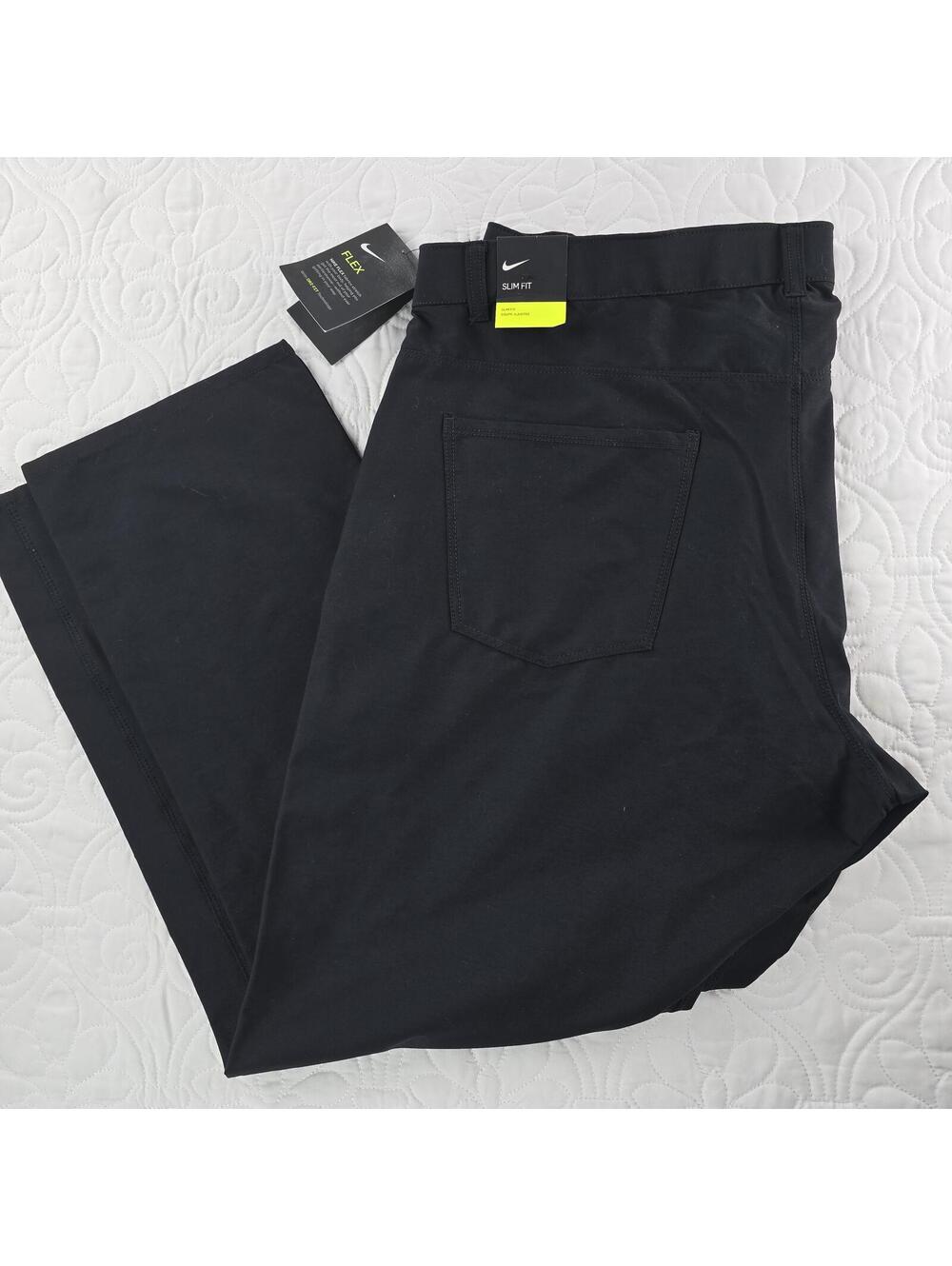 Nike Golf Slim Fit Men’s Black Flex Pants 42x30 Dri-FIT Stretch Performance - Picture 2 of 8